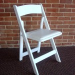Chair white wood padded seat folding