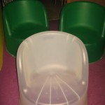 Chairs translucent white green