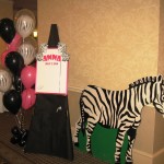 Zebra cutout backdrop signin board