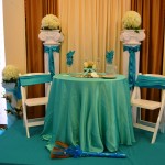 turquoise Linens Black Red Chair and Sash (3)