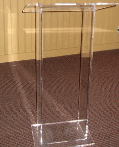 Podium Clear Acrylic 22in w x 48in h