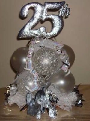 Anniversary Silver 25th topiary CP $22