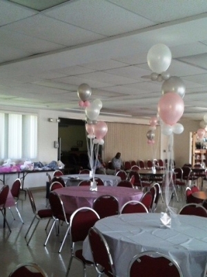 Ballons Pink White Silver