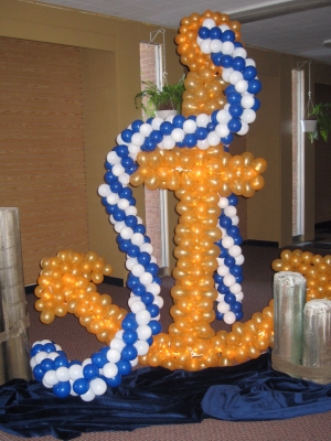 Custom Nautical Anchor Balloon Decoration 5 Ft Tall